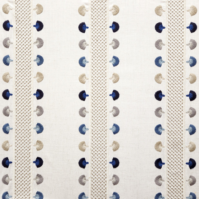 Scenic Tour Harbor by Carole Fabric Go West Base: 85% Polyester, 15% Linen Embr: 89% Polyester, 11% Linen N/A 7 1/2" V, 8 1/4" H 50*" - Fabric Carolina -