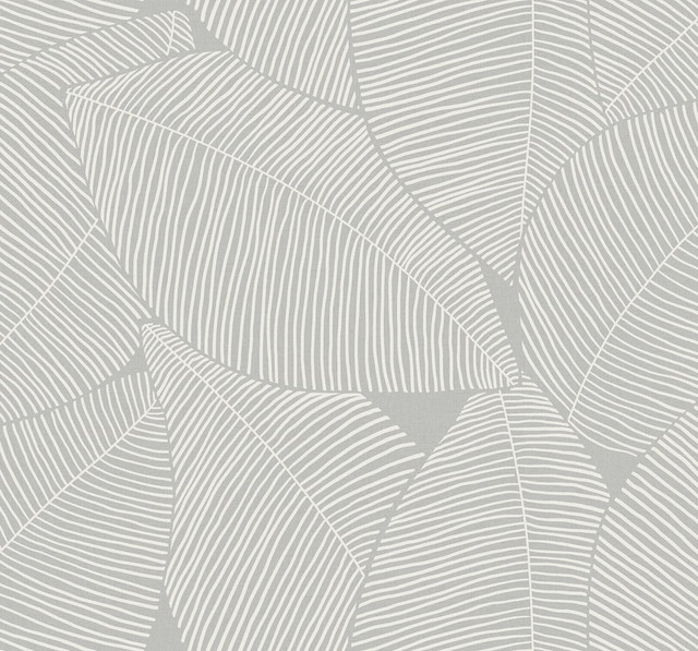 Summer Magnolia Daydream Gray by Seabrook Wallpaper Beach House United States 60.75 25.2" 27" - Fabric Carolina -