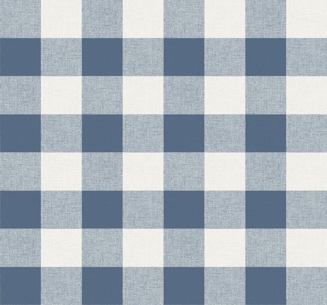 Picnic Plaid Coastal Blue by Seabrook Wallpaper Beach House United States 60.75 6.3" 27" - Fabric Carolina -