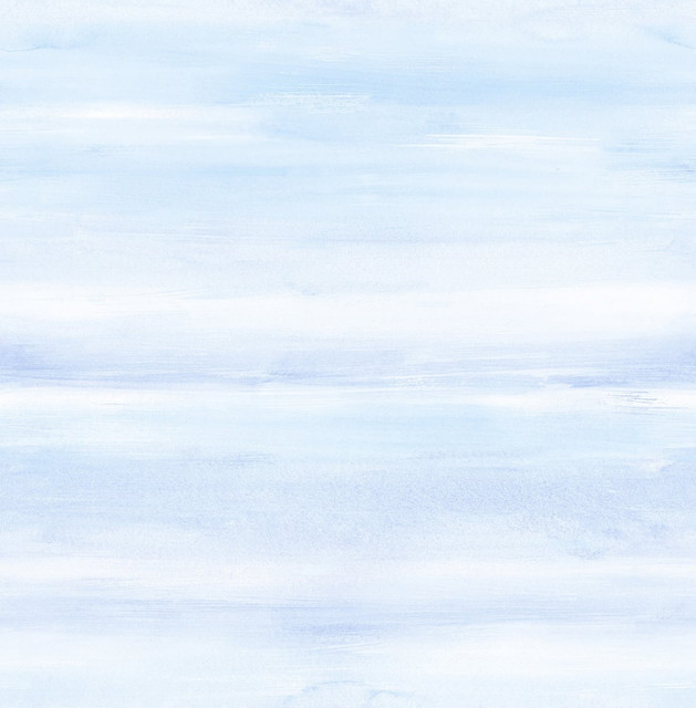 Watercolor Periwinkle and Sea Mist by Seabrook Wallpaper Day Dreamers United States 56.12 20.87" 20.5" - Fabric Carolina -