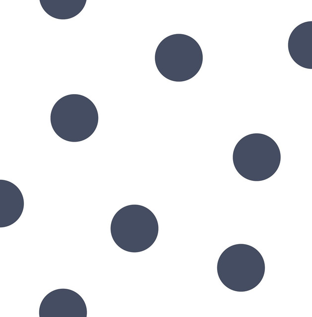 Dots Navy by Seabrook Wallpaper Day Dreamers United States 56.12 20.87" 20.5" - Fabric Carolina -
