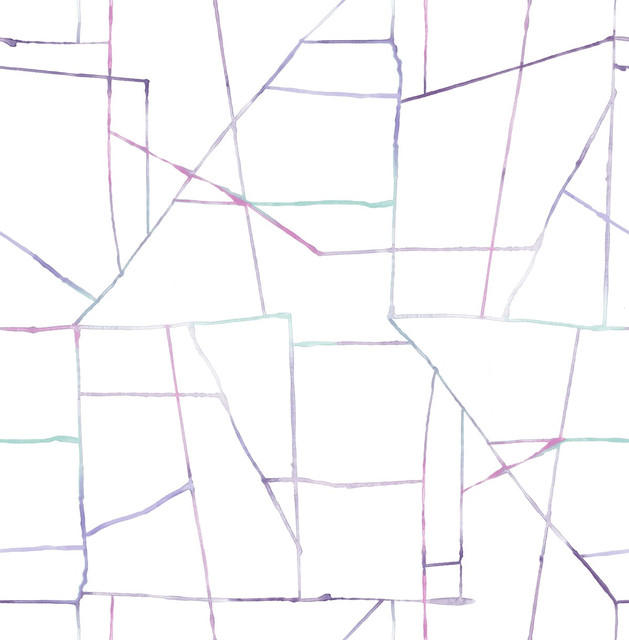 Geo Creative Purple, Teal, and Pink by Seabrook Wallpaper Day Dreamers United States 56.12 20.87" 20.5" - Fabric Carolina -