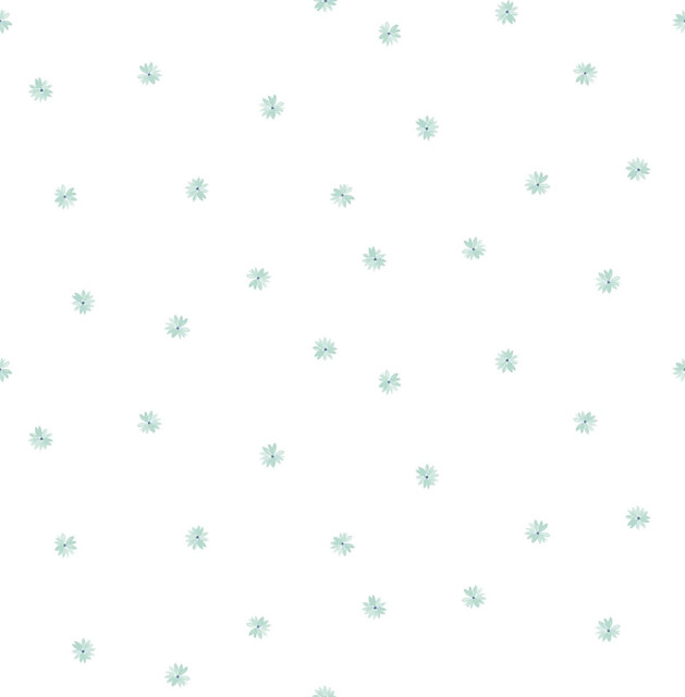 Little Daisy Teal by Seabrook Wallpaper Day Dreamers United States 56.12 10.43" 20.5" - Fabric Carolina -