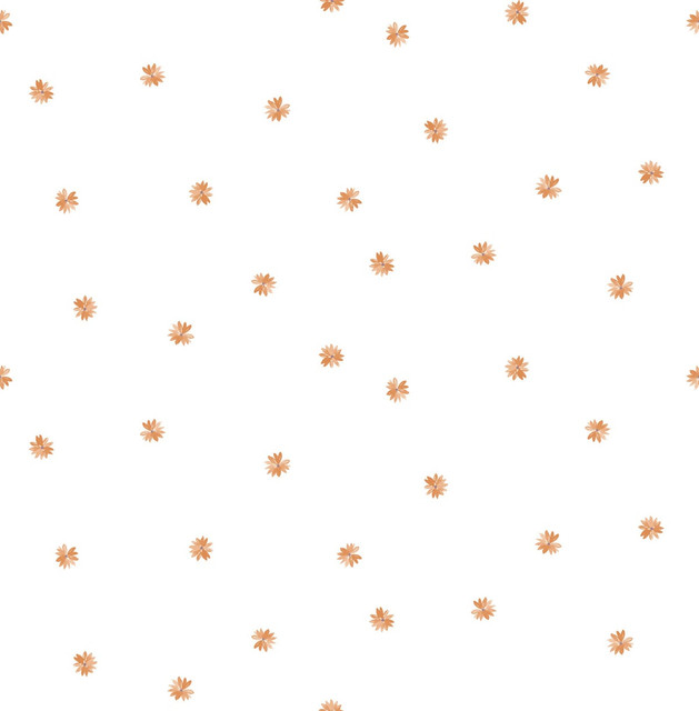 Little Daisy Orange by Seabrook Wallpaper Day Dreamers United States 56.12 10.43" 20.5" - Fabric Carolina -