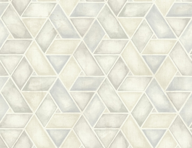 Kentmere Geo Gray and White by Seabrook Wallpaper Lugano United States 60.75 20.87" 27" - Fabric Carolina -