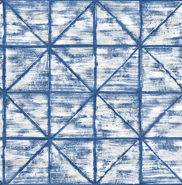 Ness Blue and White by Seabrook Wallpaper Lugano United States 56.05 20.87" 20.5" - Fabric Carolina -