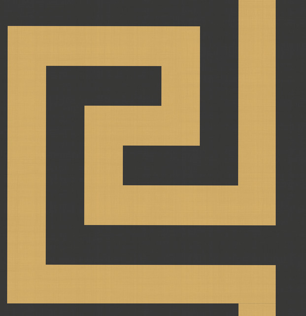 Vogue Black and Metallic Gold by Seabrook Wallpaper Nouveau Luxe United States 60.75 27.8" 27" - Fabric Carolina -