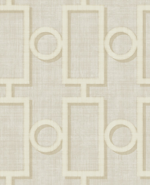 Adorn Geo Cream and Off-White by Seabrook Wallpaper Nouveau Luxe United States 56.05 25.2" 20.5" - Fabric Carolina -