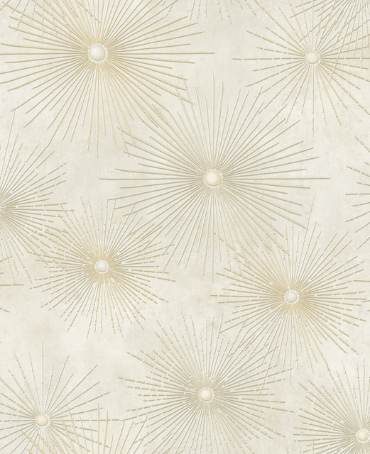 Catwalk Metallic Gold and Off-White by Seabrook Wallpaper Nouveau Luxe United States 56.05 25.2" 20.5" - Fabric Carolina -