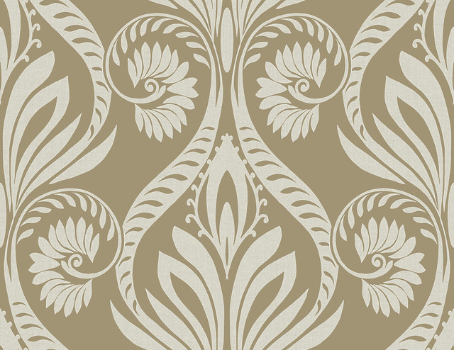 Bonaire Metallic Gold and Off-White by Seabrook Wallpaper Tortuga United States 60.75 20.87" 27" - Fabric Carolina -