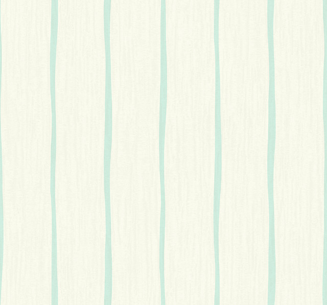 Aruba Stripe Turquoise and Off-White by Seabrook Wallpaper Tortuga United States 60.75 0" 27" - Fabric Carolina -