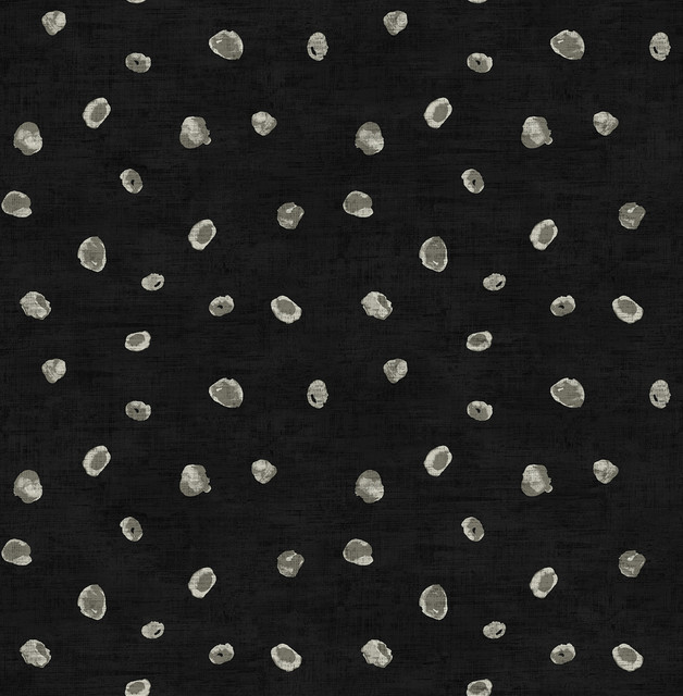 Hubble Dots Metallic Ebony and Silver by Seabrook Wallpaper Avant Garde United States 56.05 20.87" 20.5" - Fabric Carolina -