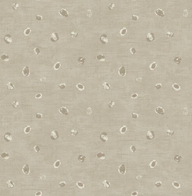 Hubble Dots Metallic Taupe by Seabrook Wallpaper Avant Garde United States 56.05 20.87" 20.5" - Fabric Carolina -