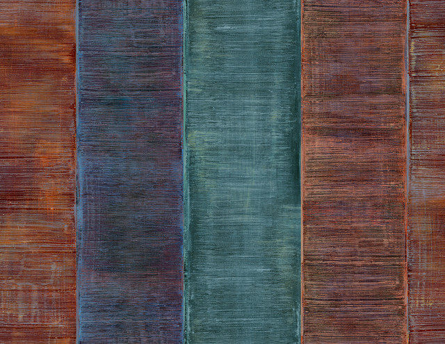 Kepler Stripe Wine and Teal by Seabrook Wallpaper Avant Garde United States 60.75 20.87" 27" - Fabric Carolina -