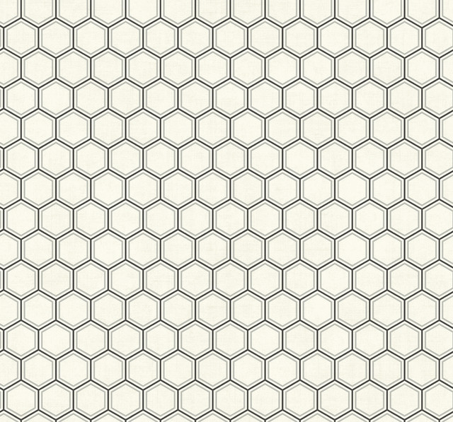 Curie Geo Metallic Silver and Black by Seabrook Wallpaper Avant Garde United States 60.75 3.6" 27" - Fabric Carolina -