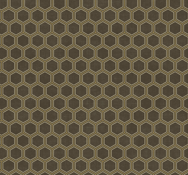 Curie Geo Metallic Gold and Espresso by Seabrook Wallpaper Avant Garde United States 60.75 3.6" 27" - Fabric Carolina -