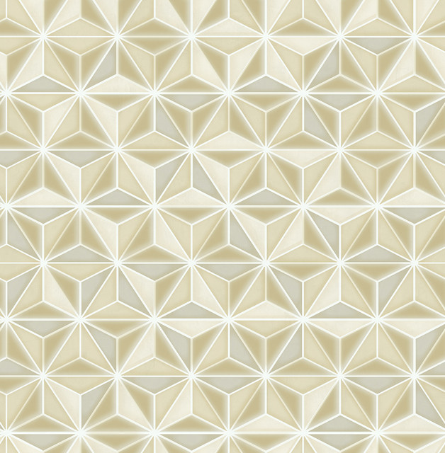 Einstein Geometric Metallic Gold and Off-White by Seabrook Wallpaper Avant Garde United States 56.05 20.87" 20.5" - Fabric Carolina -