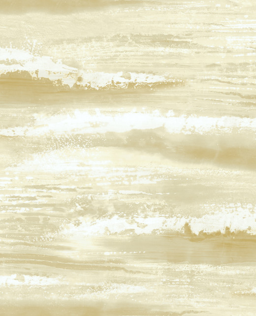 Moseley Waves Metallic Gold and Off-White by Seabrook Wallpaper Avant Garde United States 56.05 25.2" 20.5" - Fabric Carolina -