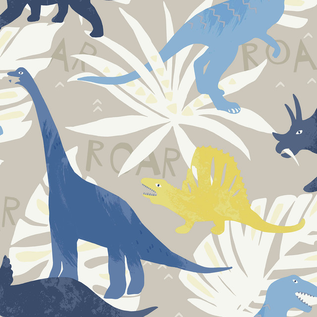 Pack Party Blue and Yellow by Seabrook Wallpaper Playdate Adventure United States 60.75 25.2" 27" - Fabric Carolina -
