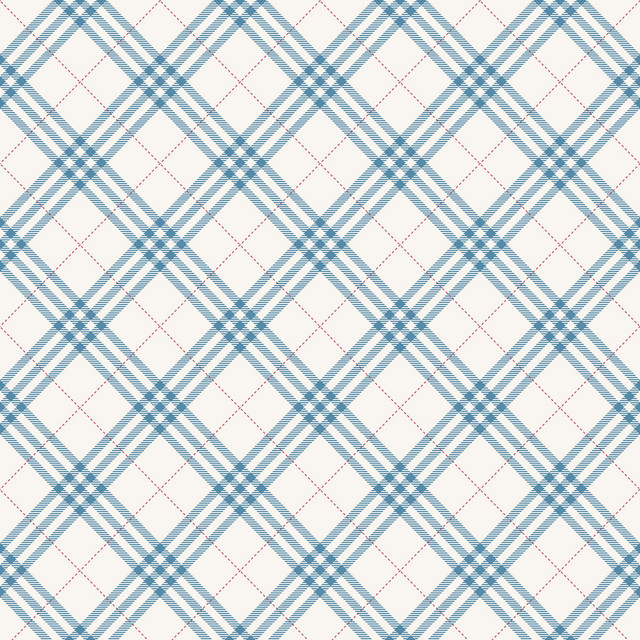 Diagonal Plaid Cerulean and Crimson by Seabrook Wallpaper Playdate Adventure United States 56.05 5.2" 20.5" - Fabric Carolina -