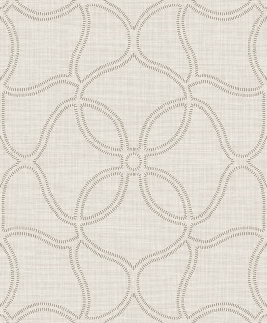 Geo Lattice Taupe and Cream by Seabrook Wallpaper Aura Netherlands 56.05 25.2" 20.5" - Fabric Carolina -