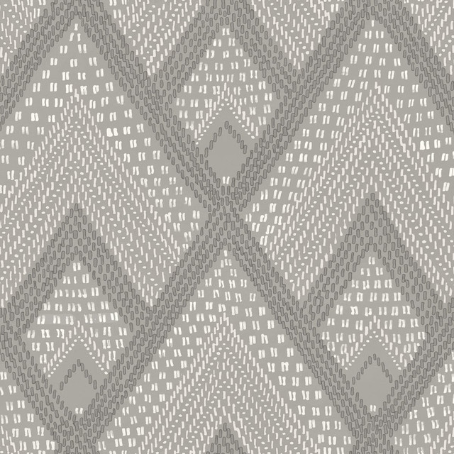 Panama Boho Diamonds Cove Gray by Seabrook Wallpaper Boho Rhapsody United States 56.05 10.43" 20.5" - Fabric Carolina -