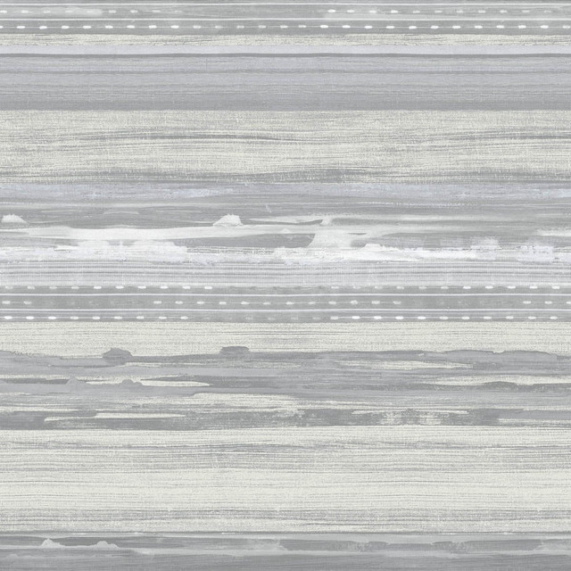 Horizon Brushed Stripe Cinder Gray and Ivory by Seabrook Wallpaper Boho Rhapsody United States 60.75 20.87" 27" - Fabric Carolina -