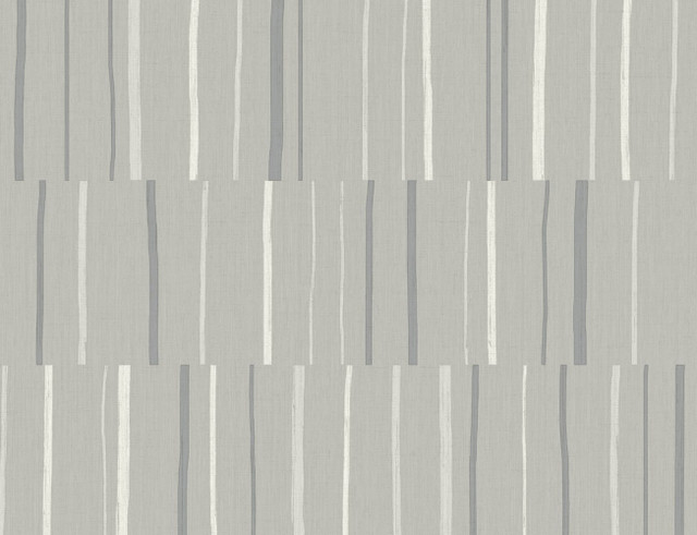 Block Lines Metallic Silver and Cove Gray by Seabrook Wallpaper Living with Art United States 60.53 20.87" 27" - Fabric Carolina -