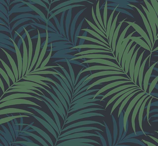Via Palma Midnight Blue, Juniper, and Spearmint by Seabrook Wallpaper Luxe Retreat United States 60.53 25.2" 27" - Fabric Carolina -