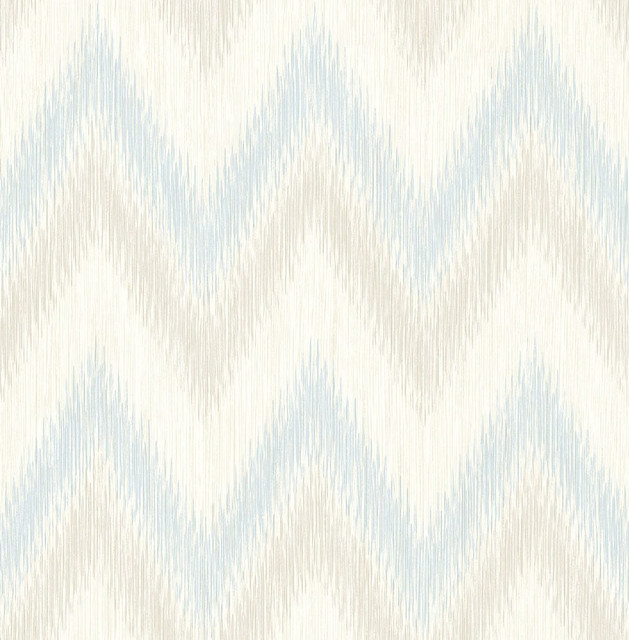 Regent Flamestitch Stringcloth Sky Blue and Arrowroot by Seabrook Wallpaper Luxe Retreat United States 56.05 20.87" 20.5" - Fabric Carolina -