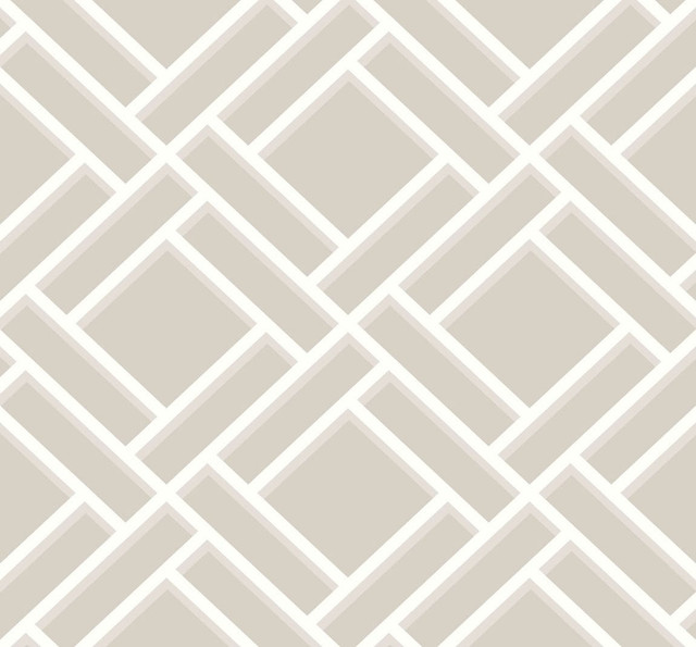 Block Trellis Cove Gray and Fog by Seabrook Wallpaper Luxe Retreat United States 60.53 12.6" 27" - Fabric Carolina -