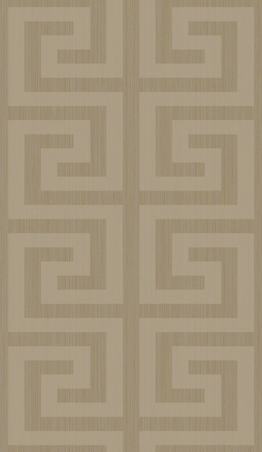 Greek Key Khaki & Metallic Champagne by Seabrook Wallpaper Essential Textures Netherlands 56.05 9" 20.5" - Fabric Carolina -