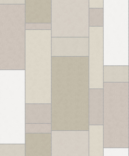 De Stijl Geometric Soft Sage & Metallic Silver by Seabrook Wallpaper Mondrian Netherlands 56.5 25.2" 20.5" - Fabric Carolina -