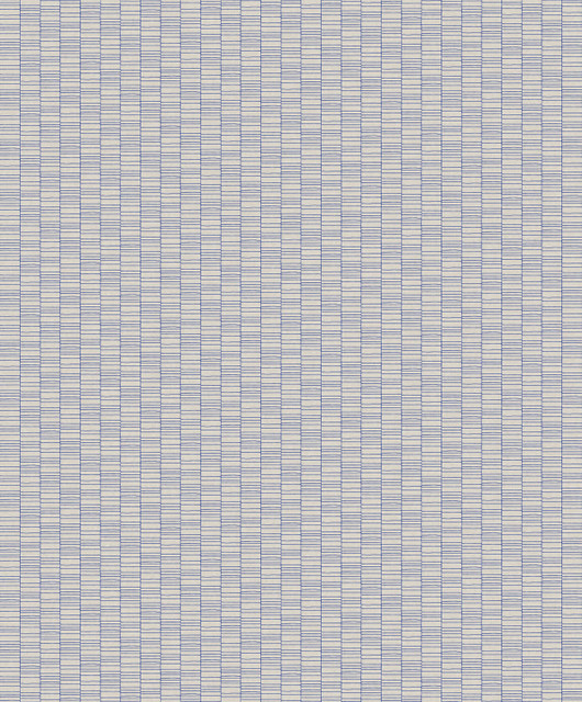 Deco Spliced Stripe Ivory & Cobalt by Seabrook Wallpaper Mondrian Netherlands 56.5 1.81" 20.5" - Fabric Carolina -