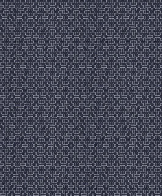 Capsule Geometric Denim Blue & Metallic Silver by Seabrook Wallpaper Mondrian Netherlands 56.5 3.15" 20.5" - Fabric Carolina -