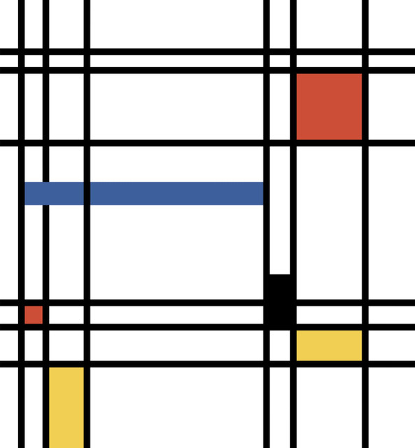 De Stijl Mural Multicolored by Seabrook Wallpaper Mondrian Netherlands 72.57 N/A" 98.4" - Fabric Carolina -