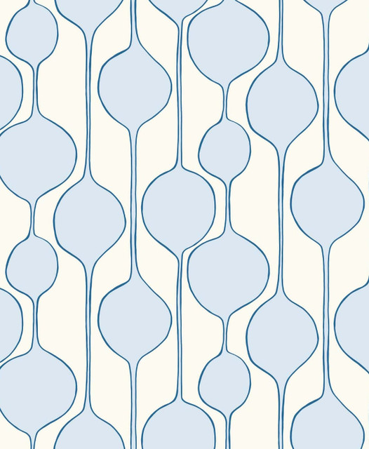 Minimalist Geometric Baby Blue by Seabrook Wallpaper The Simple Life Netherlands 57.5 12.6" 20.9" - Fabric Carolina -