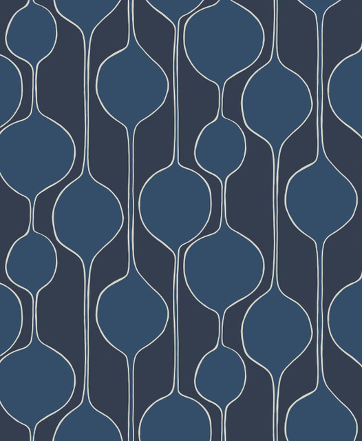 Minimalist Geometric Celtic Blue by Seabrook Wallpaper The Simple Life Netherlands 57.5 12.6" 20.9" - Fabric Carolina -