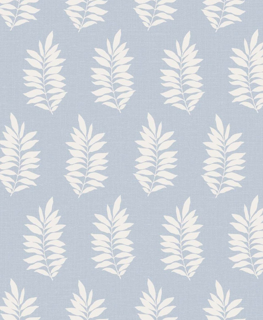 Pinnate Silhouette Iceburg by Seabrook Wallpaper The Simple Life Netherlands 57.5 12.6" 20.9" - Fabric Carolina -