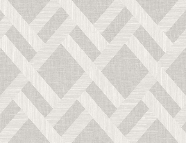 Linen Trellis Pavestone by Seabrook Wallpaper Even More Textures United States 60.53 20.87" 27" - Fabric Carolina -