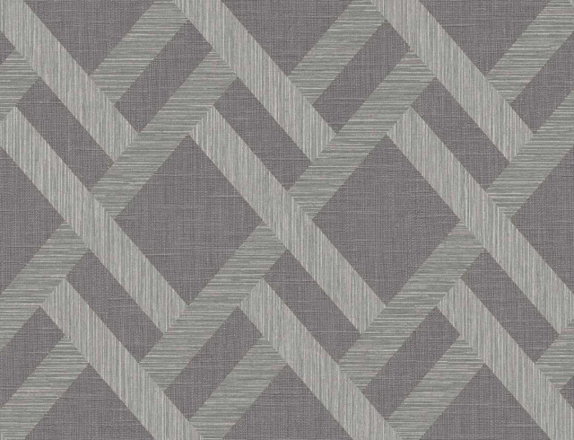 Linen Trellis Ash by Seabrook Wallpaper Even More Textures United States 60.53 20.87" 27" - Fabric Carolina -