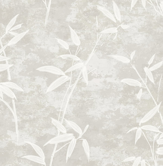 Honshu Bamboo Henon Gray by Seabrook Wallpaper Japandi Style United States 56.05 20.87" 20.5" - Fabric Carolina -