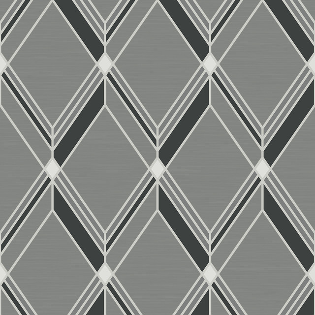 Brooklyn Diamond Mysterious by Seabrook Wallpaper Deco 2 United States 60.75 18" 27" - Fabric Carolina -