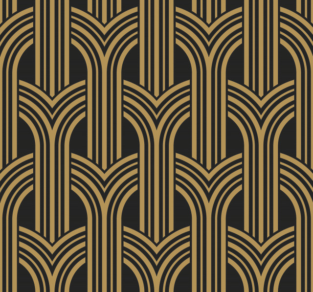 Broadway Arches Antique Gold by Seabrook Wallpaper Deco 2 United States 60.75 12.6" 27" - Fabric Carolina -
