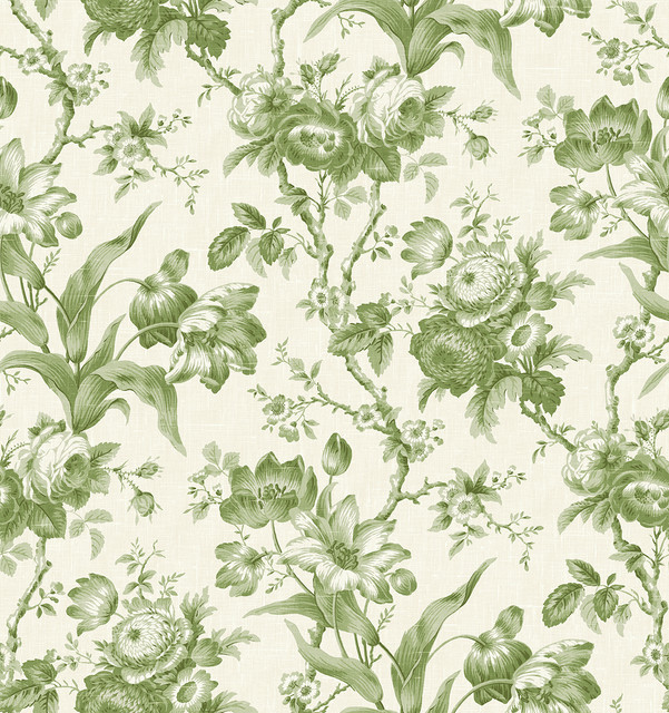 En Rose Pomme by Seabrook Wallpaper French Country United States 60.75 28.74" 27" - Fabric Carolina -