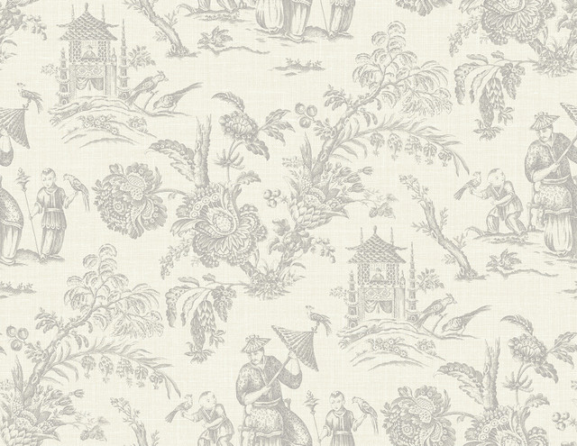 Colette Chinoiserie French Grey by Seabrook Wallpaper French Country United States 60.75 20.87" 27" - Fabric Carolina -