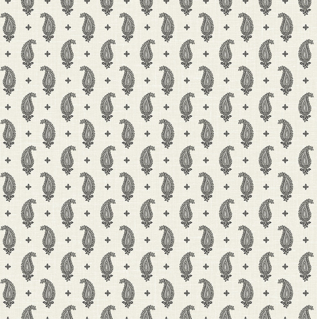 Maia Paisley Poppy Seed by Seabrook Wallpaper French Country United States 60.75 4.52" 27" - Fabric Carolina -