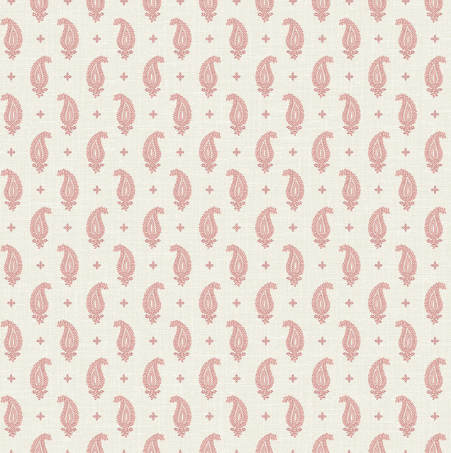 Maia Paisley Rustic Rouge by Seabrook Wallpaper French Country United States 60.75 4.52" 27" - Fabric Carolina -