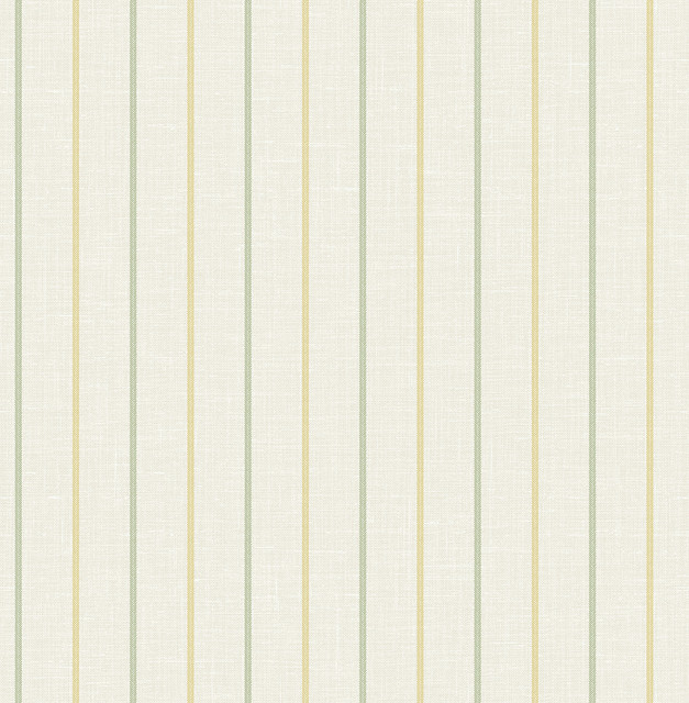 Andree Stripe Dandelion & Pomme by Seabrook Wallpaper French Country United States 60.75 0" 27" - Fabric Carolina -