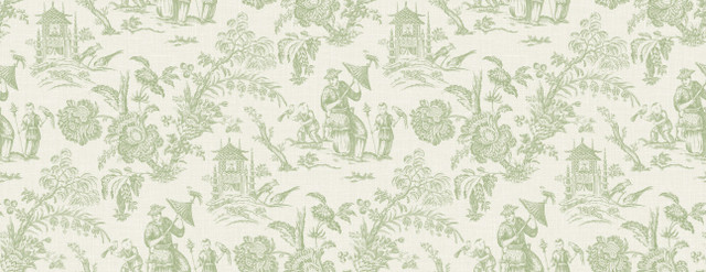 Chinoiserie Linen Fabric Herb by Seabrook Wallpaper French Country United States 13.5 20.87" 3" - Fabric Carolina -